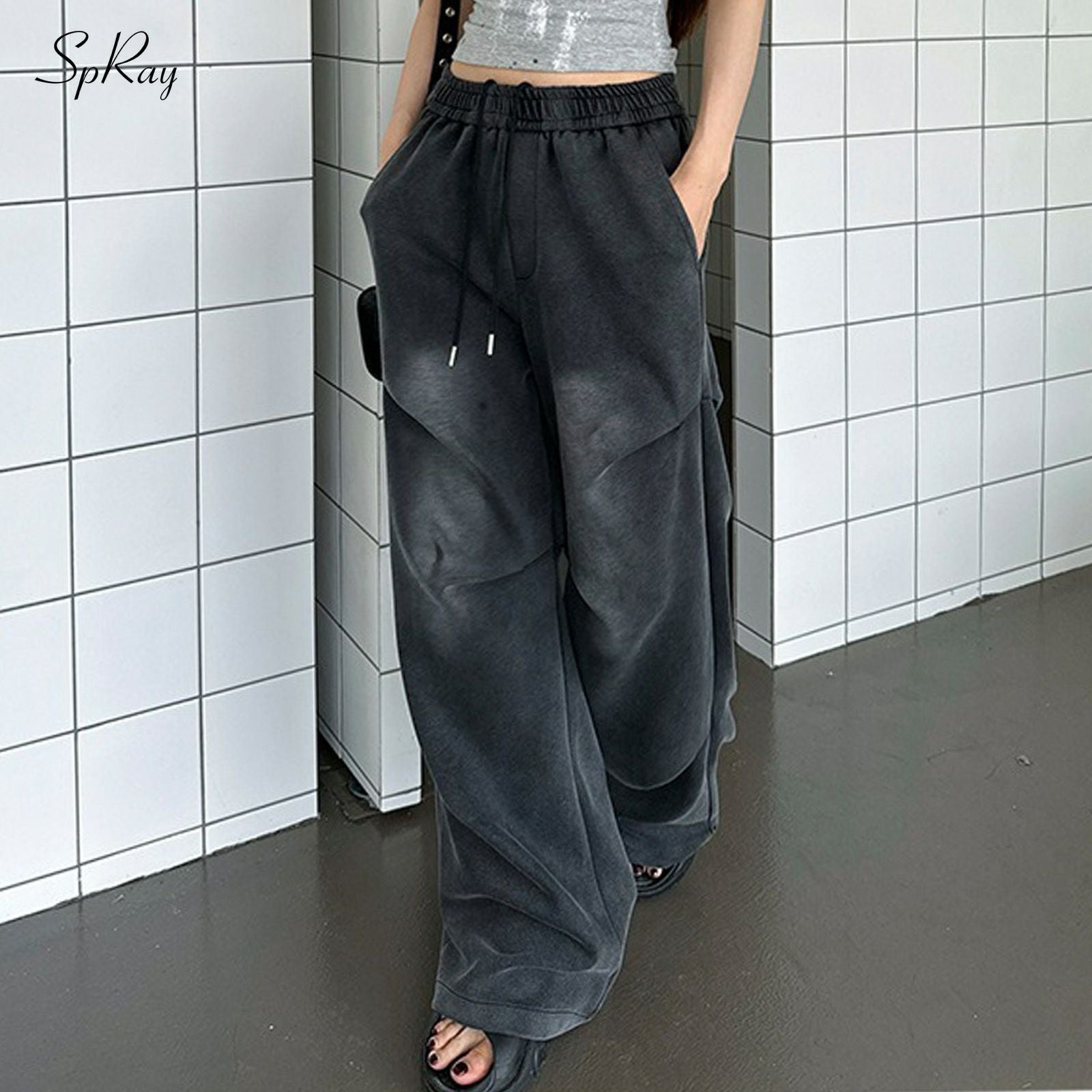 スウェット切替ワイドパンツ | SpRay