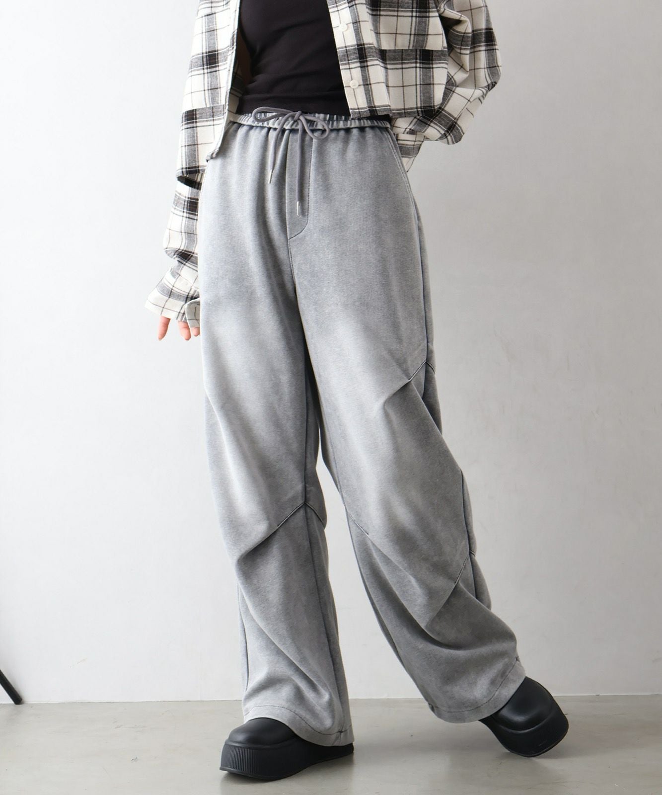スウェット切替ワイドパンツ | SpRay