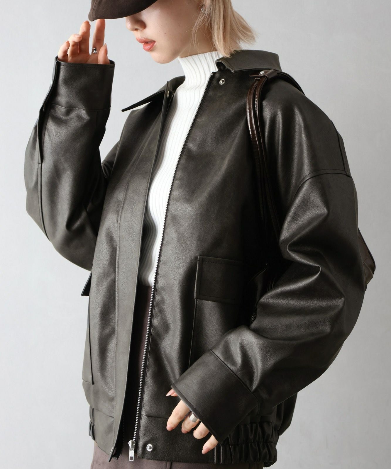 ヴィンテージレザーZIPブルゾン | SpRay