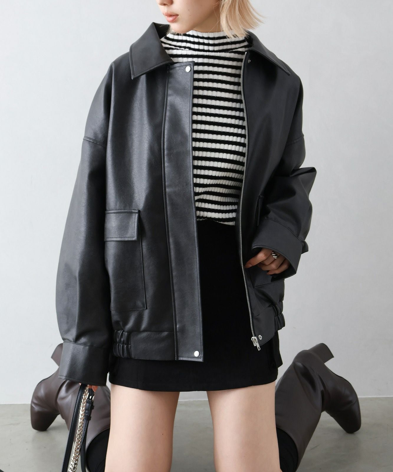 ヴィンテージレザーZIPブルゾン | SpRay