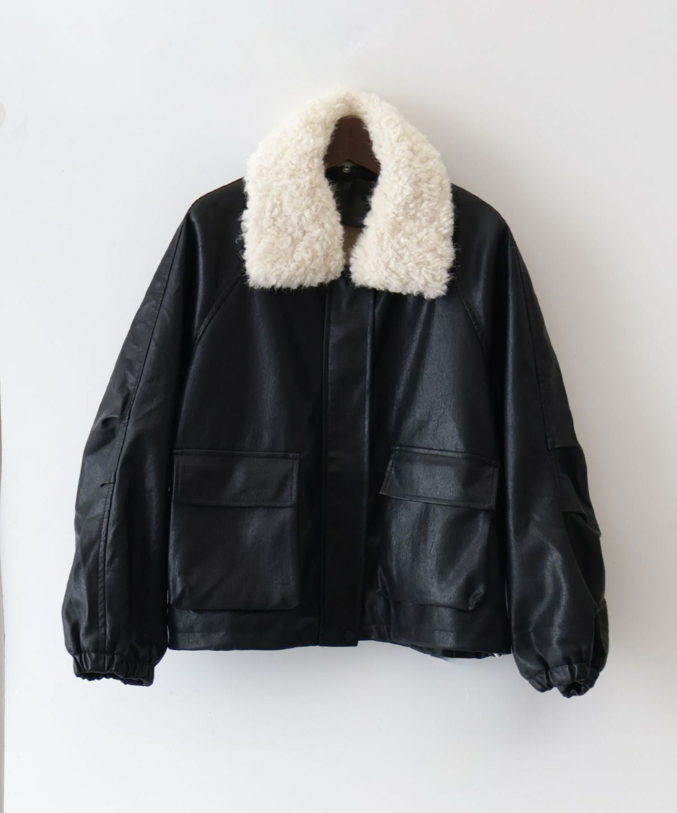ファー衿フェイクレザーブルゾン | SpRay