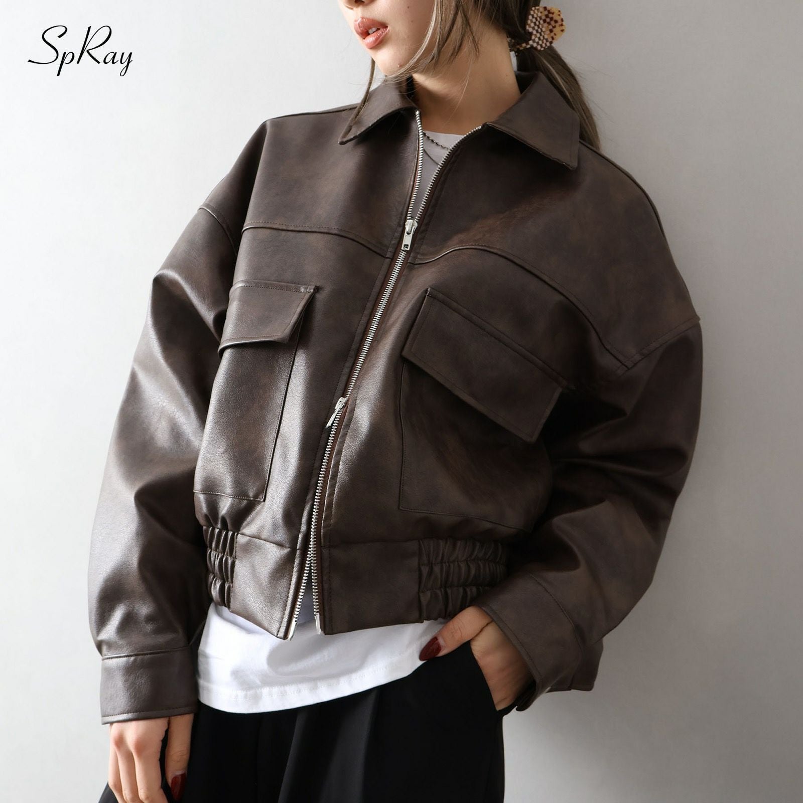 アンティークレザーダブルZIPブルゾン | SpRay