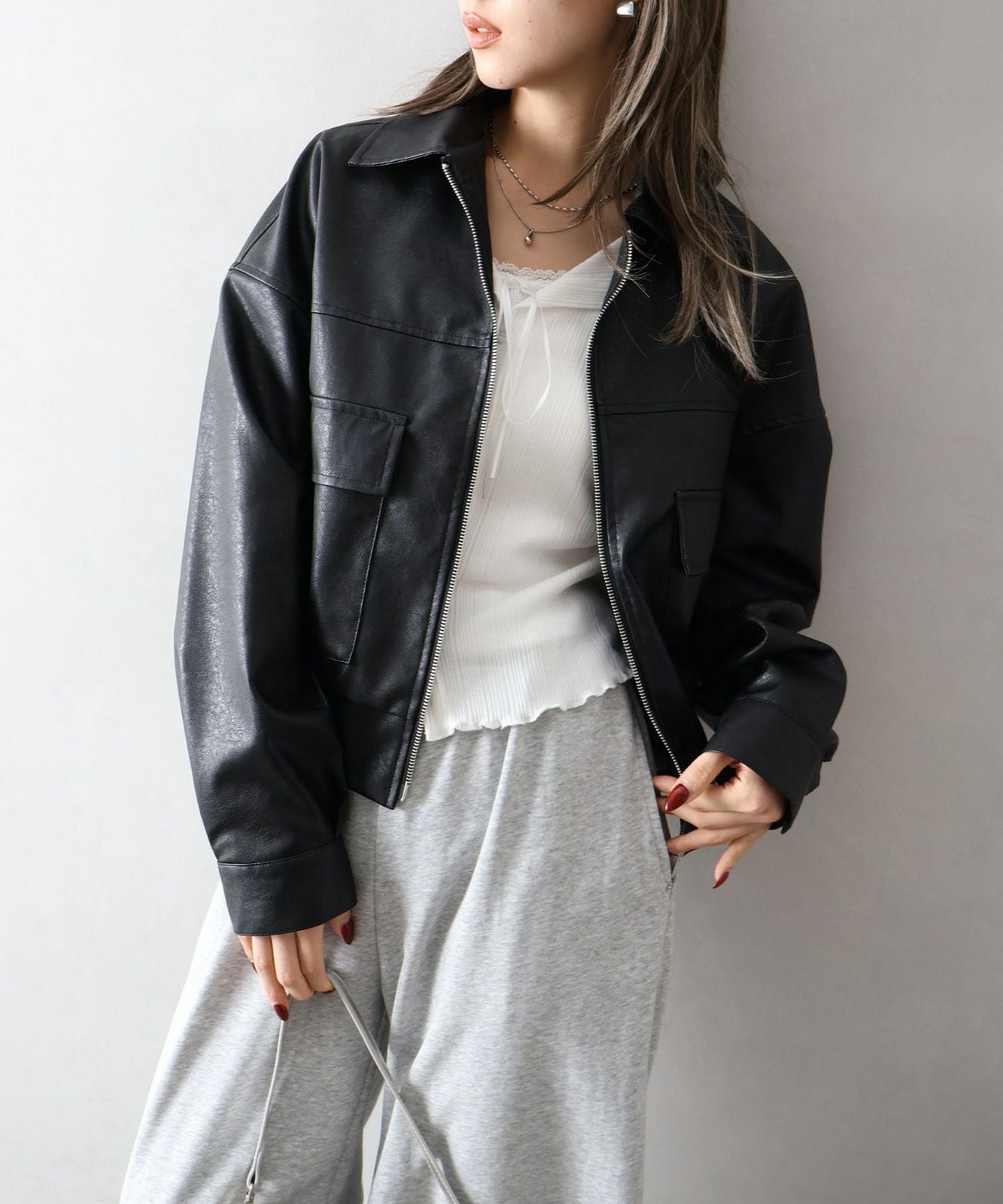 アンティークレザーダブルZIPブルゾン | SpRay