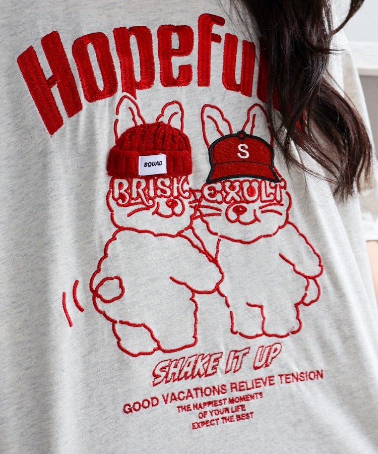うさぎ様トップスS うさぎ刺繍Tシャツ | SpRay