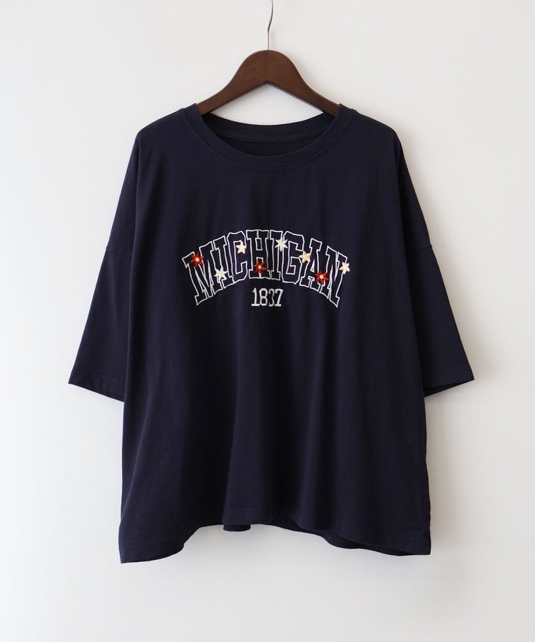 MICHIGAN花刺繍Tシャツ | SpRay