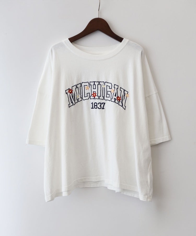 MICHIGAN花刺繍Tシャツ | SpRay