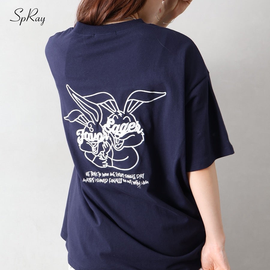 ハグうさぎ刺繍BIG Tシャツ | SpRay