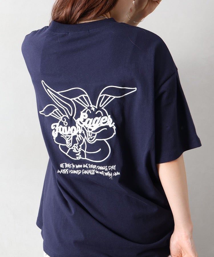 ハグうさぎ刺繍BIG Tシャツ | SpRay