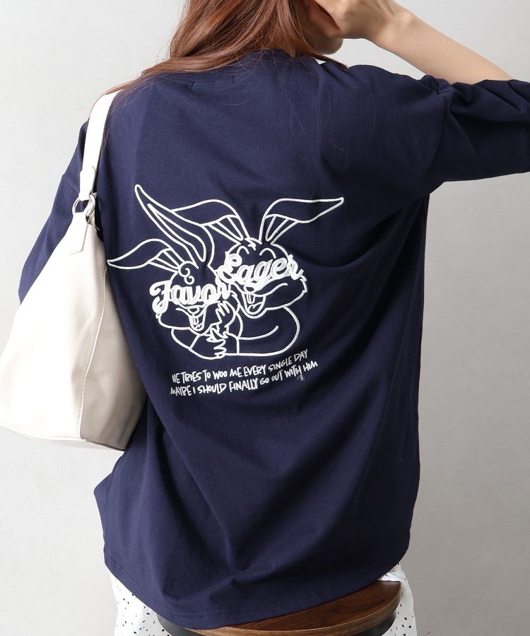 ハグうさぎ刺繍BIG Tシャツ | SpRay